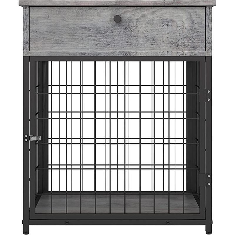 Dog Crates with Chew Resistant Dense Indoor Decorative Furniture Dog Cage Wooden Dog Cage with Drawer