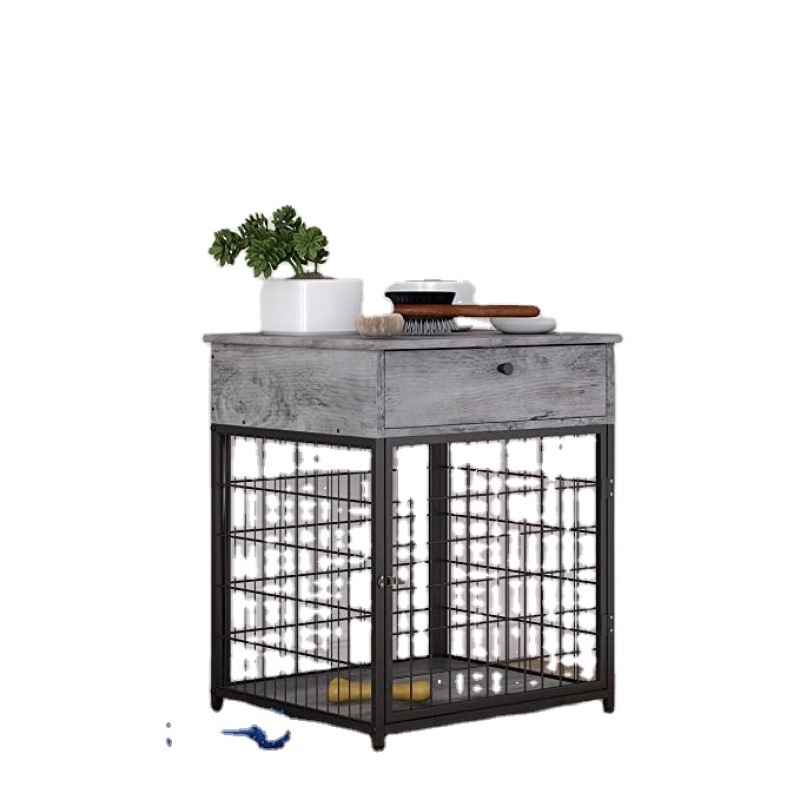 Dog Crates with Chew Resistant Dense Indoor Decorative Furniture Dog Cage Wooden Dog Cage with Drawer