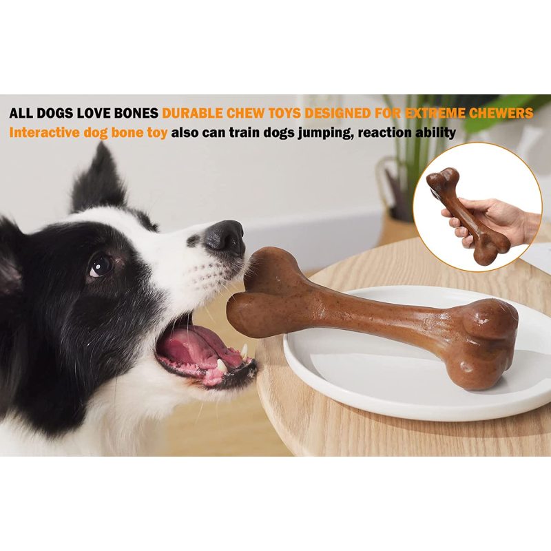 Dog Toys for Aggressive Chewers, UXVA Indestructible Nylon Bone Dogs Chew Toys, Durable Tough Puppy Teething Toys