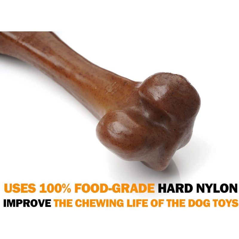 Dog Toys for Aggressive Chewers, UXVA Indestructible Nylon Bone Dogs Chew Toys, Durable Tough Puppy Teething Toys