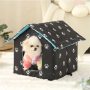 Outdoor Houses for Feral Cats Dogs Water-Resistant Canvas Roof Cat Houses For Stray Cats Shelter