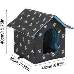 Outdoor Houses for Feral Cats Dogs Water-Resistant Canvas Roof Cat Houses For Stray Cats Shelter