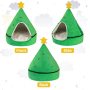 Christmas Decor Pet Cat Bed Semi-Closed Shape Tree Pet Nest