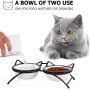 Wholesale Cat Bowl With Cartoon Pet Ceramic Bowl With Iron Frame Double Bowl For Dual Use For Pet