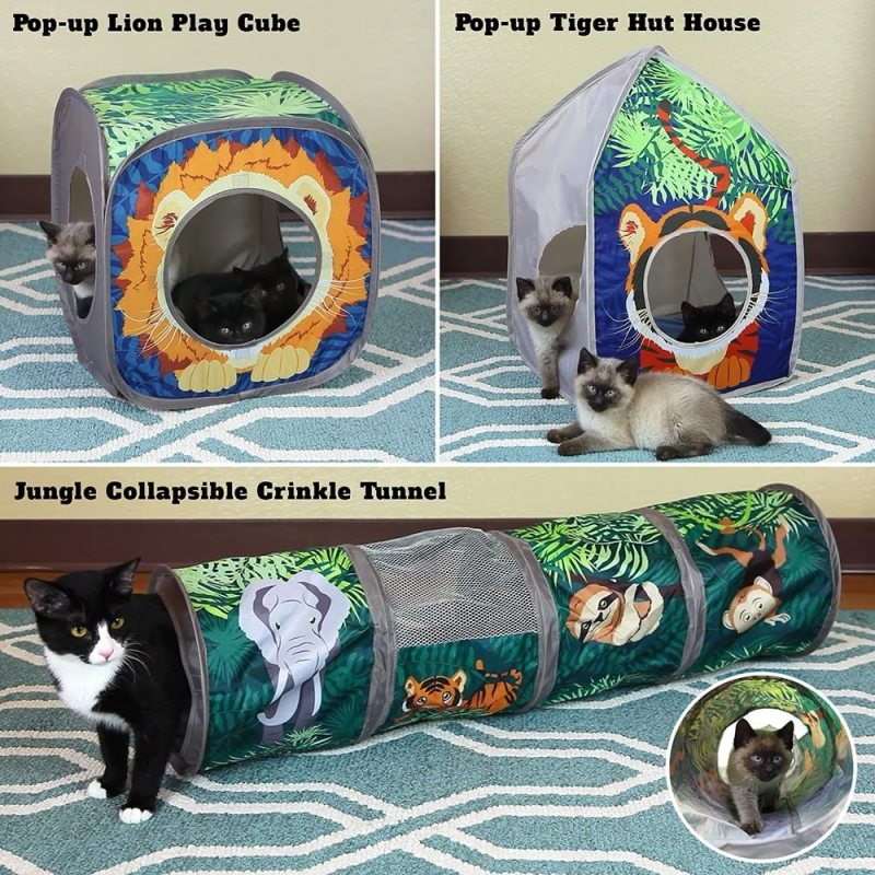 Collapsible Cat Play Kennel Cube Tunnel Cat Toys For Cat Indoor Use