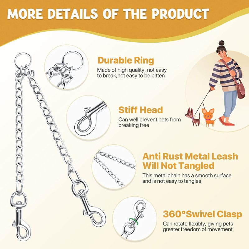 Two double lead Chain Double Leash For Dog