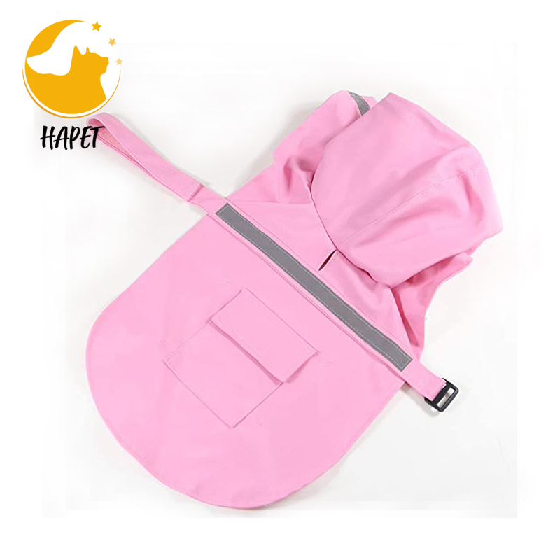 Raincoats for Large Dogs with Reflective Stripe Hoodie Rain Poncho Jacket for Dogs