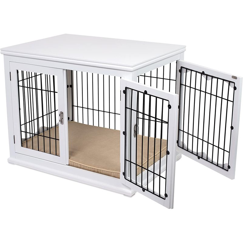 Indoor Pet Crate Side Table Decorative Dog Kennel with Pet Bed For Dog