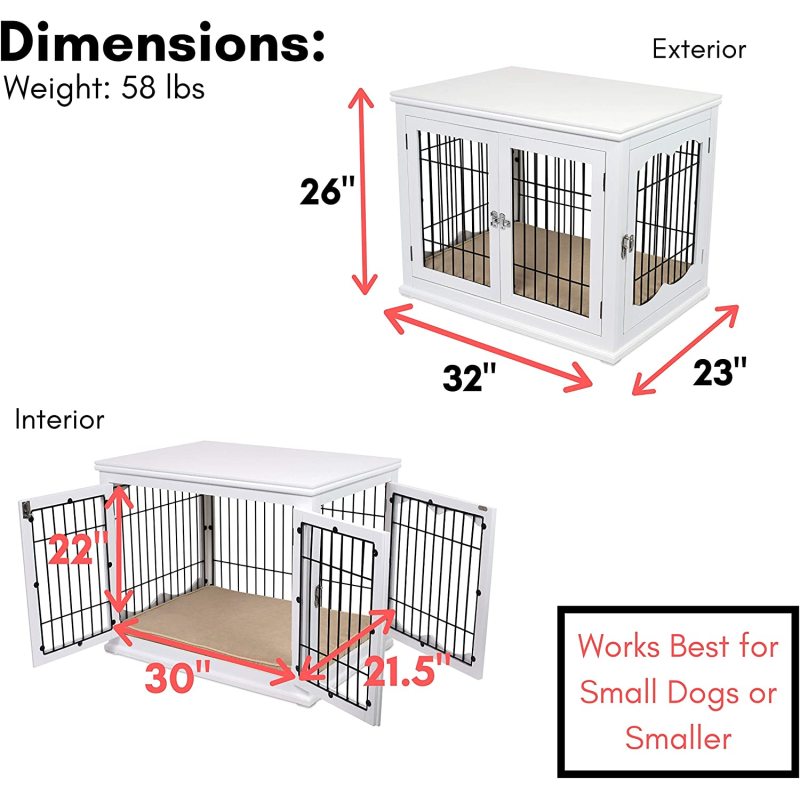 Indoor Pet Crate Side Table Decorative Dog Kennel with Pet Bed For Dog