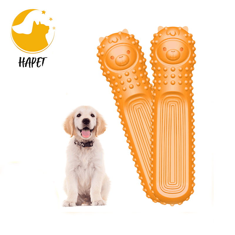 Puppy Chew Toys for Teething Dog Bones Toothbrush Teething Chew Sticks Toys Natural Rubber
