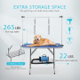 Dog Pet Grooming Table for Large Dogs Adjustable Height Heavy Duty Portable Trimming Drying Table with Arm/Noose/Mesh Tray