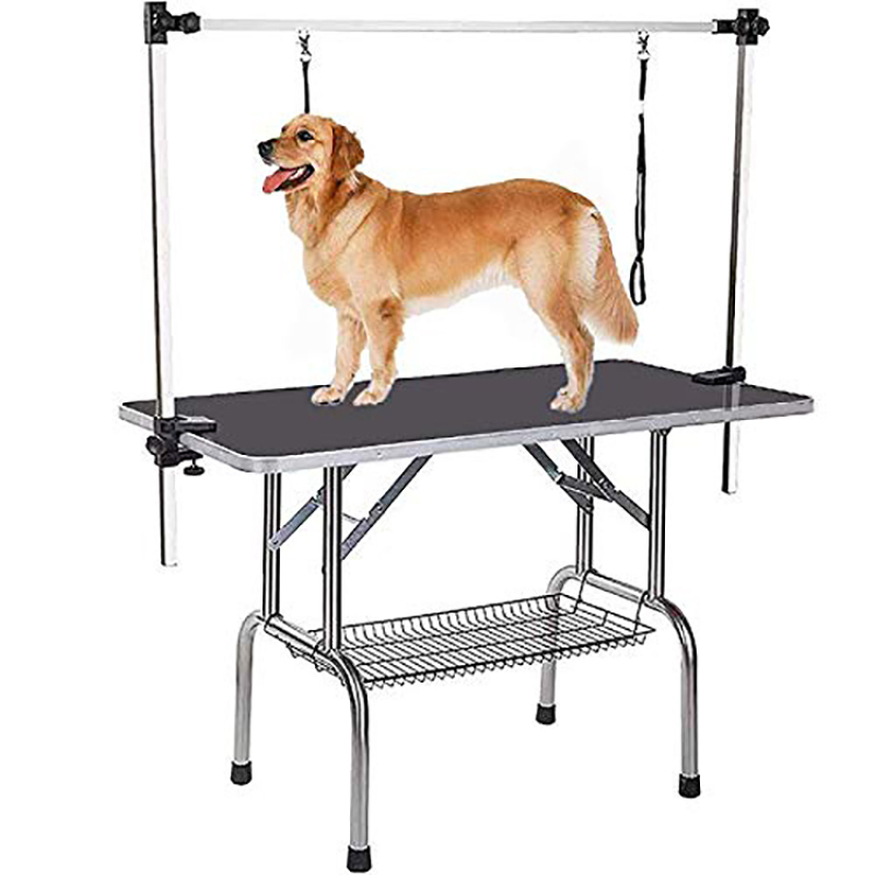 Dog Pet Grooming Table for Large Dogs Adjustable Height Heavy Duty Portable Trimming Drying Table with Arm/Noose/Mesh Tray