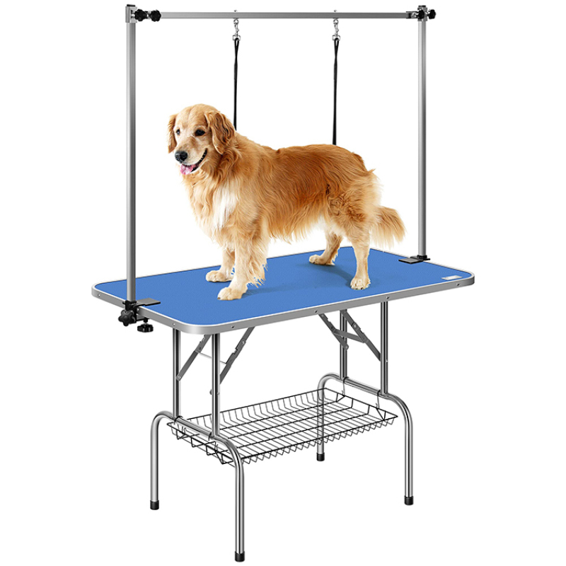 Dog Pet Grooming Table for Large Dogs Adjustable Height Heavy Duty Portable Trimming Drying Table with Arm/Noose/Mesh Tray