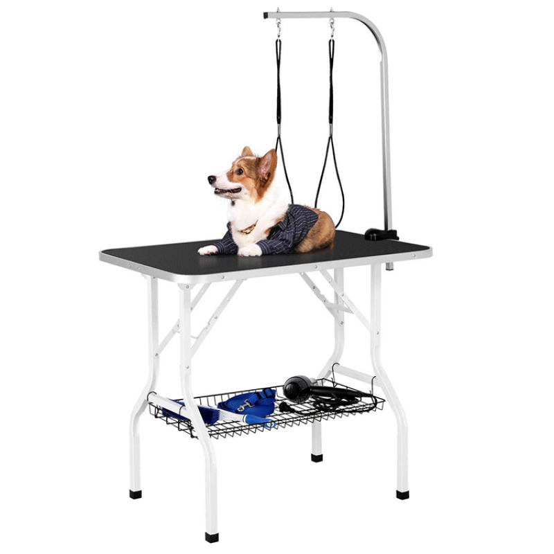 Dog Pet Grooming Table for Large Dogs Adjustable Height Heavy Duty Portable Trimming Drying Table with Arm/Noose/Mesh Tray