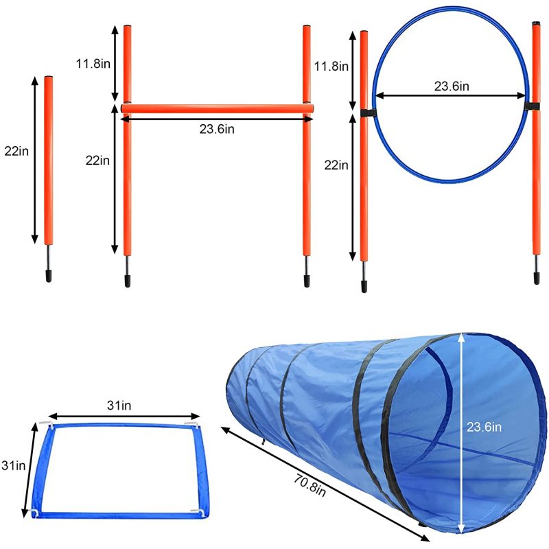 Obstacle Agility Training Equipment Pet Outdoor Games Including Tunnel