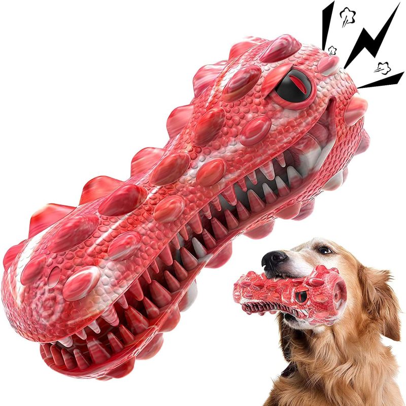 Dog Toys for Aggressive Chewers Large Medium Breed Indestructible Dog Squeaky , Durable Toothbrush Toys