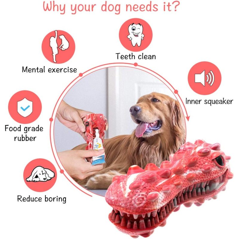 Dog Toys for Aggressive Chewers Large Medium Breed Indestructible Dog Squeaky , Durable Toothbrush Toys