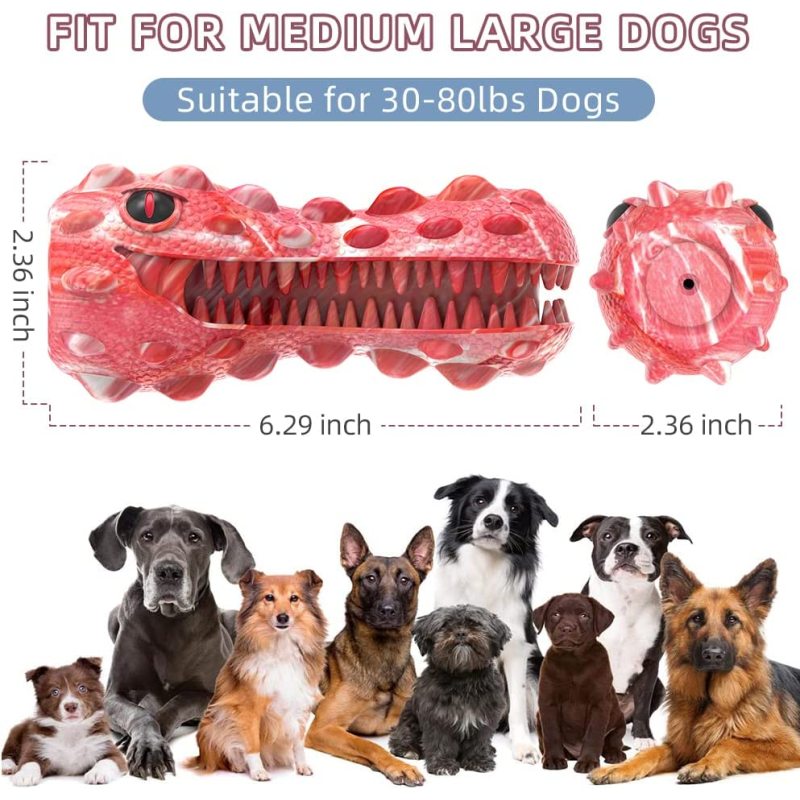Dog Toys for Aggressive Chewers Large Medium Breed Indestructible Dog Squeaky , Durable Toothbrush Toys