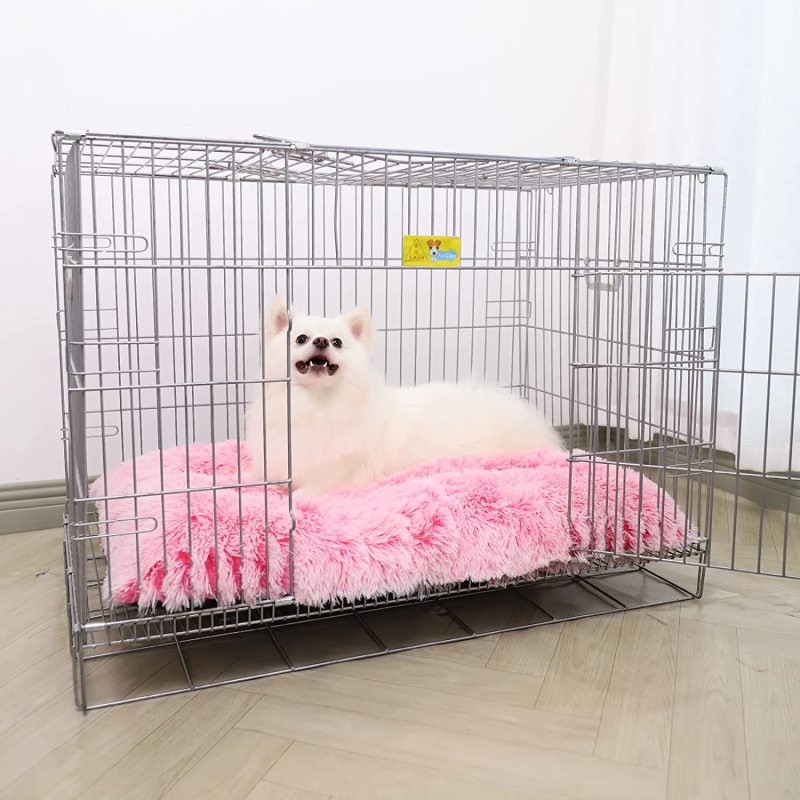 Plush Soft Fluffy Pet Beds Dog Bed Crate Pad Washable Dog Crate Bed