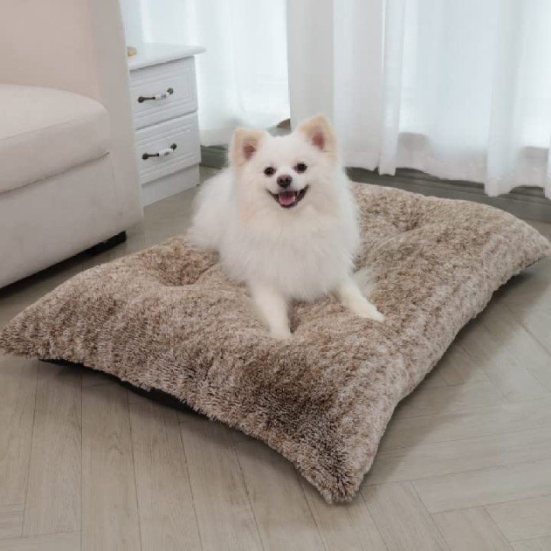 Plush Soft Fluffy Pet Beds Dog Bed Crate Pad Washable Dog Crate Bed