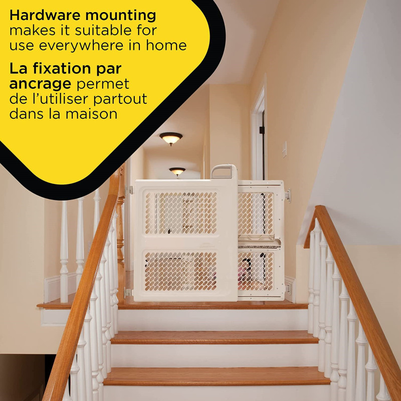 Plastics Swing Gate with Pressure Mount Lift Fits Spaces For Pet