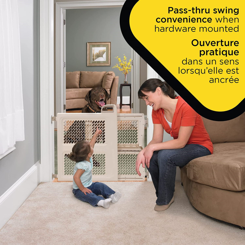 Plastics Swing Gate with Pressure Mount Lift Fits Spaces For Pet