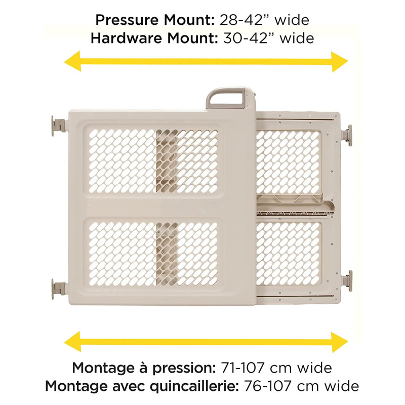 Plastics Swing Gate with Pressure Mount Lift Fits Spaces For Pet