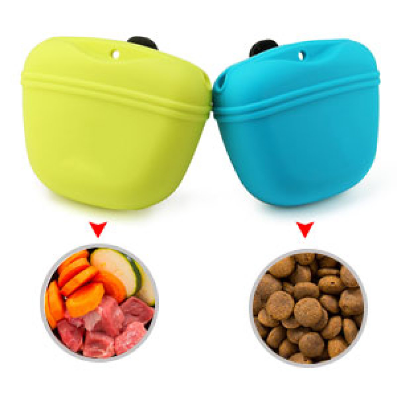 Silicone Dog Treat Pouch with Clip and Magnetic Closing Portable Waist Bag Bait Treat Snack Holder dog training pouch bag