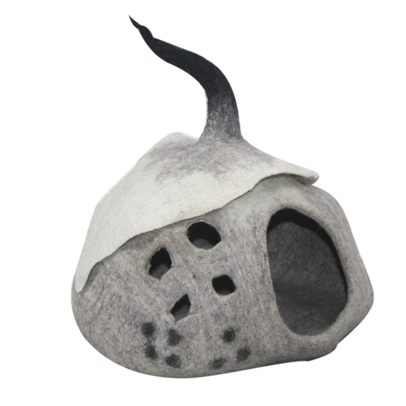 Wool Cat Cave Large Bed Pet House Natural Felt Sleeping Nest