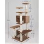 Cat Tree Cat Tower 56 inch cat Tree cat Tower, sisal cat Grab Post, Kitten Game House Kitten Activity Center (Brown)
