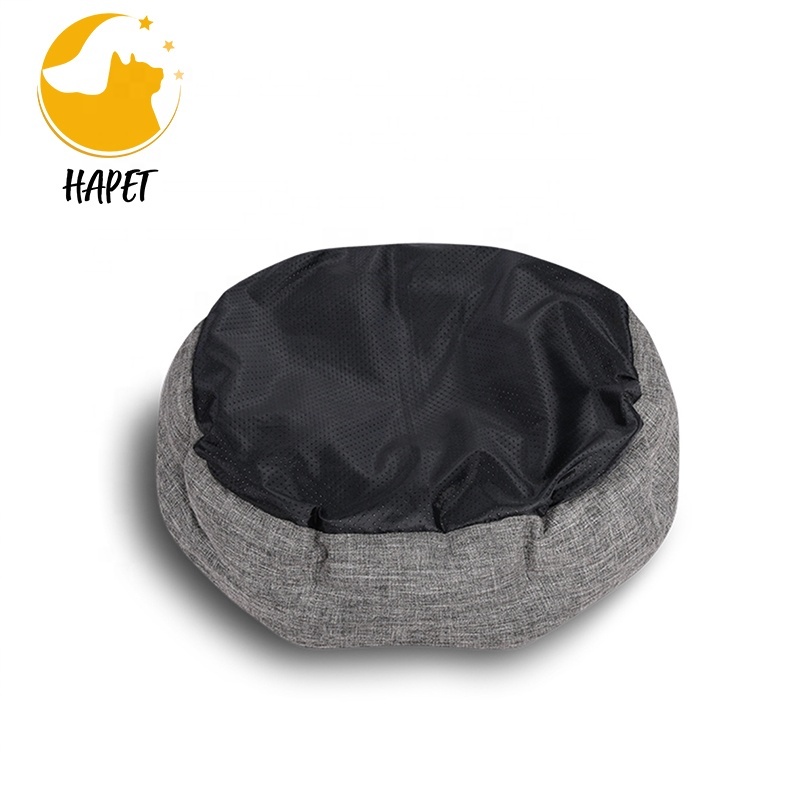 Round Fluffy Pet Crate Slip Resistant Bottom cat bed Dog Washable Bed for Puppy and Kitten
