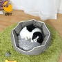 Round Fluffy Pet Crate Slip Resistant Bottom cat bed Dog Washable Bed for Puppy and Kitten