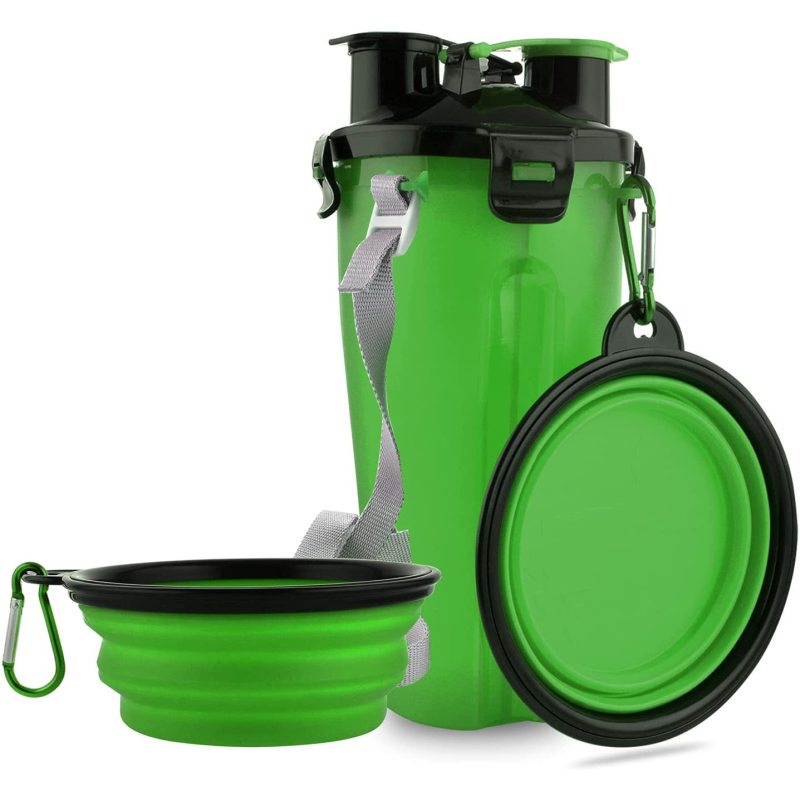 Dog Travel Water Bottle Collapsible Bowls 2 in 1 Pet Food Container with Collapse Bowls Pet Products