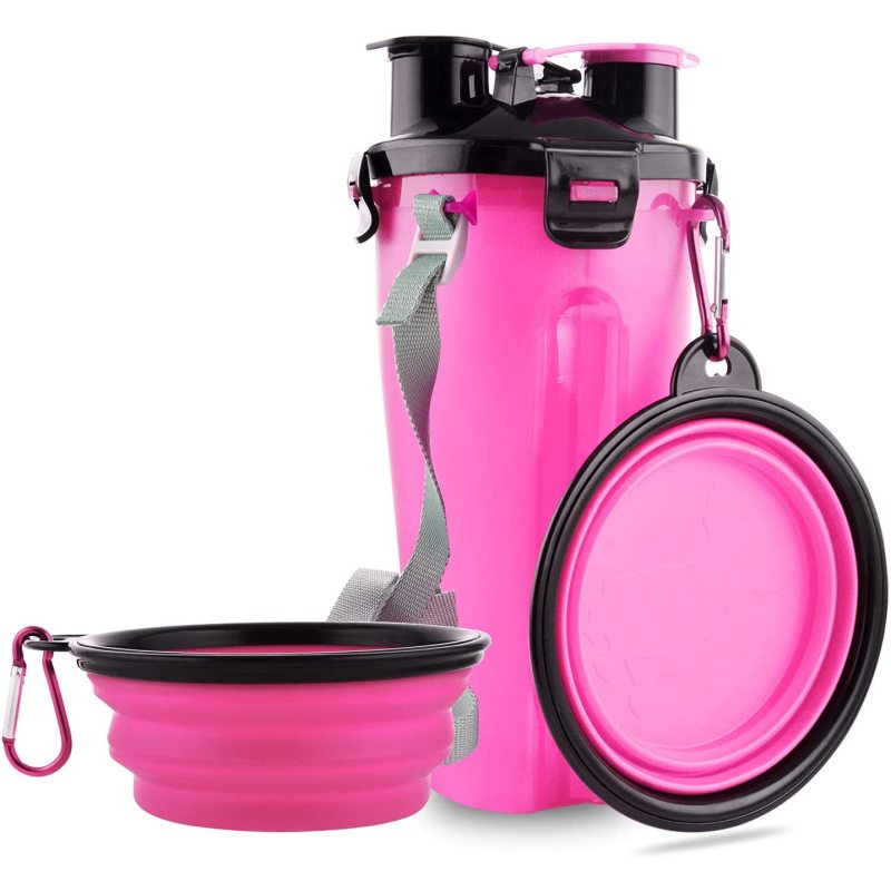 Dog Travel Water Bottle Collapsible Bowls 2 in 1 Pet Food Container with Collapse Bowls Pet Products