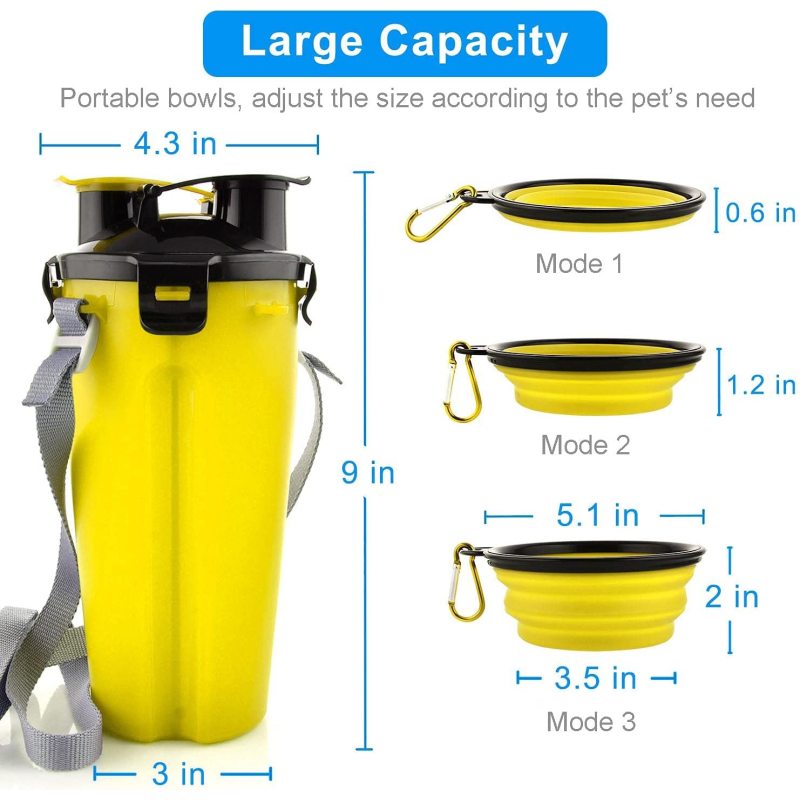 Dog Travel Water Bottle Collapsible Bowls 2 in 1 Pet Food Container with Collapse Bowls Pet Products