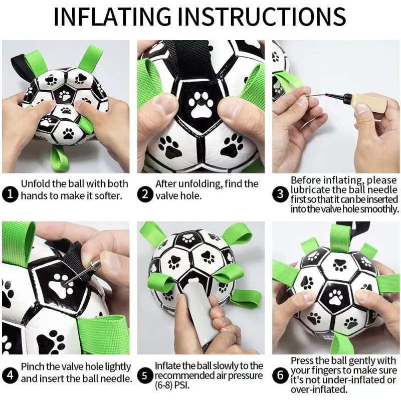 Interactive Dog Toys Soccer Ball Puppy Birthday Gifts with Grab Tabs