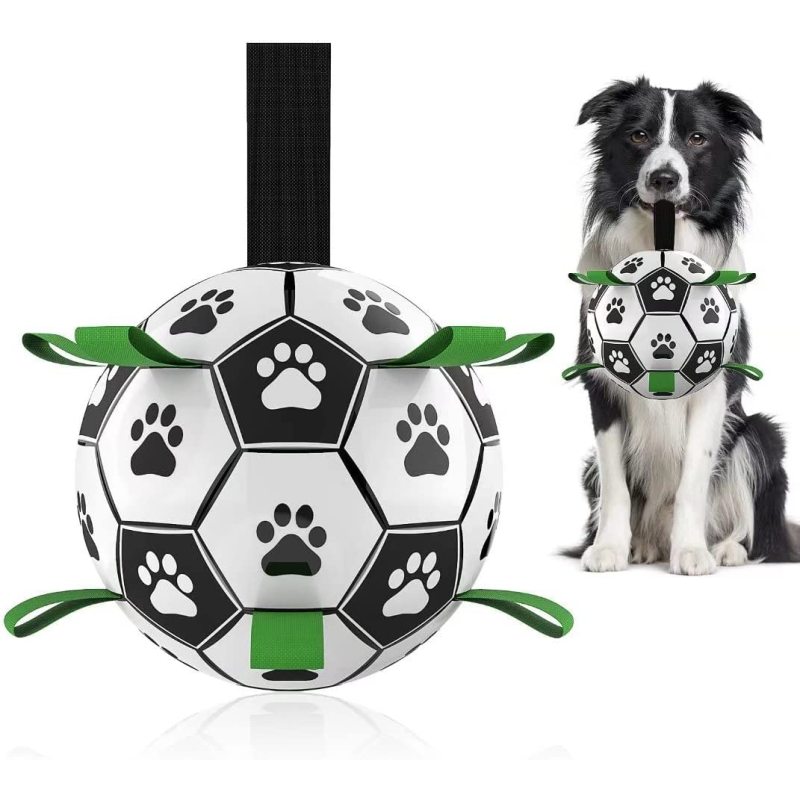 Interactive Dog Toys Soccer Ball Puppy Birthday Gifts with Grab Tabs