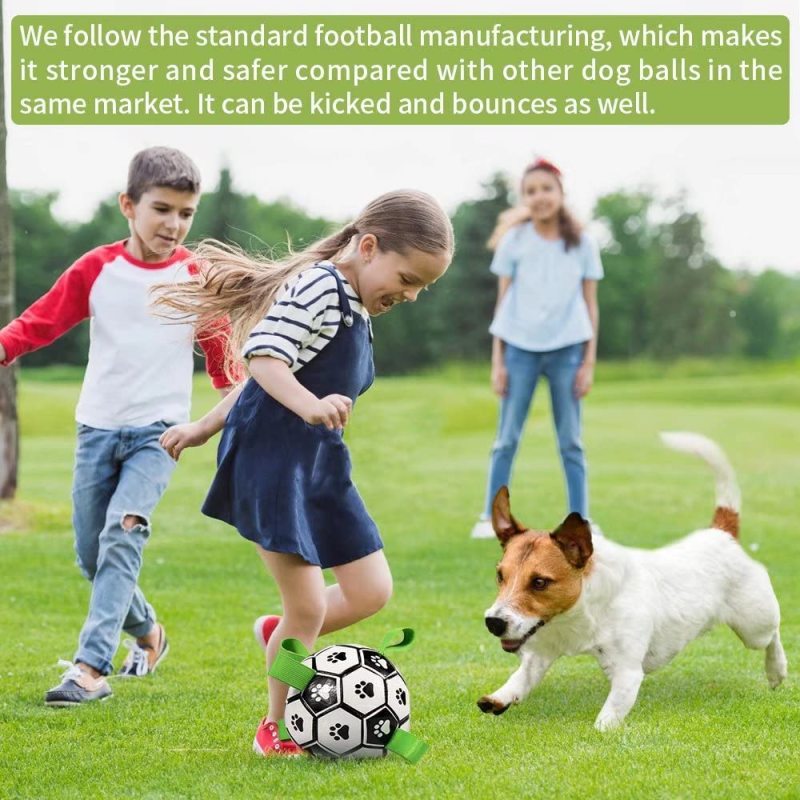 Interactive Dog Toys Soccer Ball Puppy Birthday Gifts with Grab Tabs