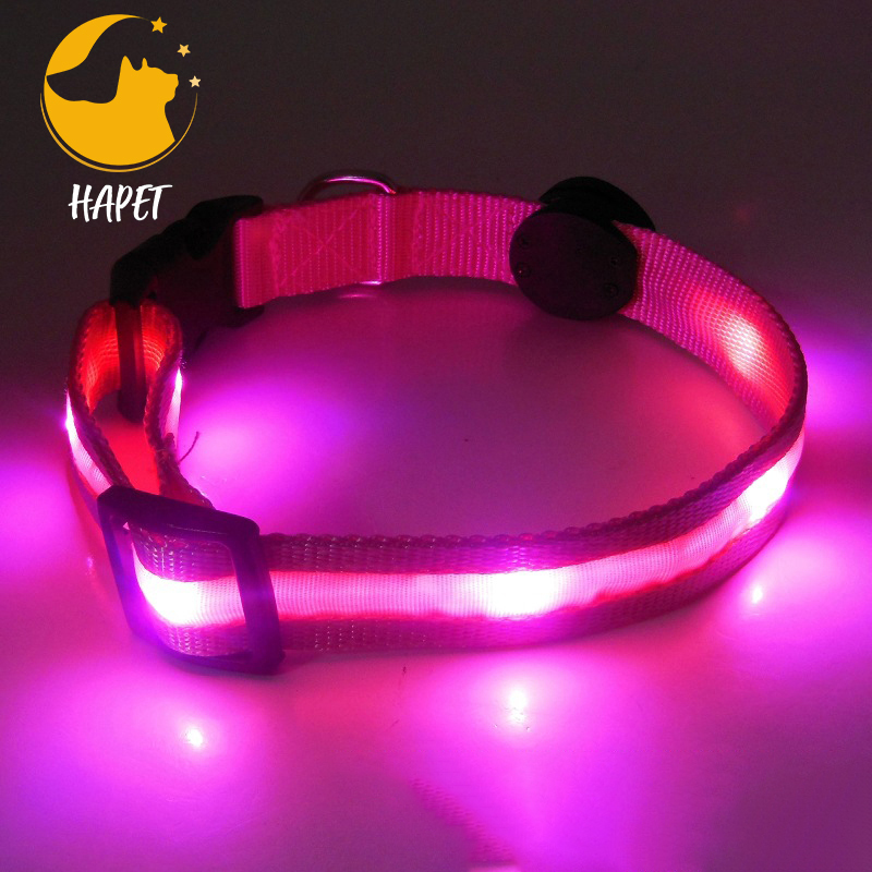 LED Dog Collar USB Rechargeable Adjustable Light up Dog Collar Super Bright Safety Light Glowing Collars