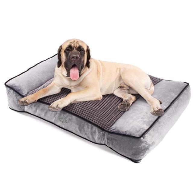Large pet dog bed Warm Plush & Cool Silk Double-Sided Four Seasons Available Orthopedic Shredded Memory Foam Dog Bed