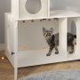 Wooden Cat House with Cat Tree Tower Cat Litter Box Litter Cabinet