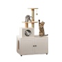 Wooden Cat House with Cat Tree Tower Cat Litter Box Litter Cabinet
