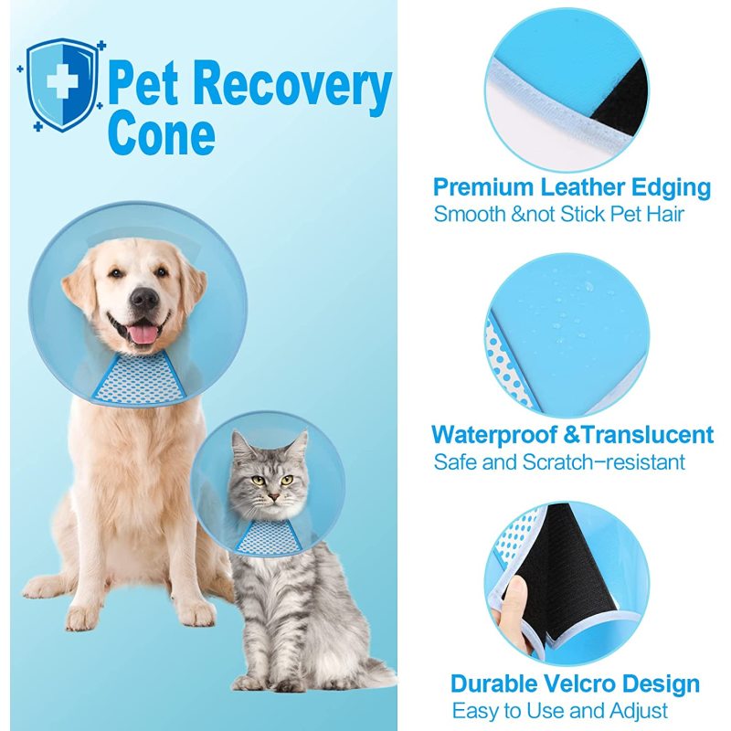 Healing Safety Practical Plastic Cone Collar Protective  Adjustable Pet Recovery for Dog After Surgery