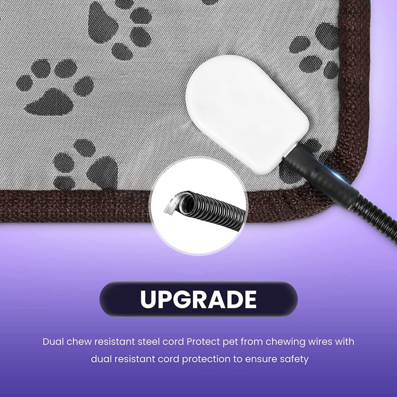 Pet Heating Pad Warm Pet Heat Pad Dogs Cats Indoor Electric Heated Pet Mat Steel Chew Resistant Waterproof Big Animal Warm Mat,