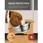 Durable Bamboo Dog Feeder Adjustable Raised Dog Bowls  for Dogs