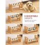 Durable Bamboo Dog Feeder Adjustable Raised Dog Bowls  for Dogs