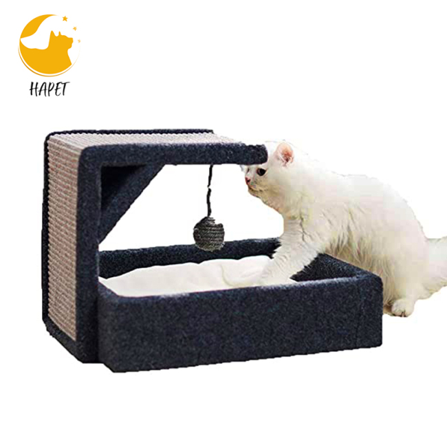 Cat Climbing Frame House Cat Scratcher bed Comfortable Cat Activity Center with playing ball toy