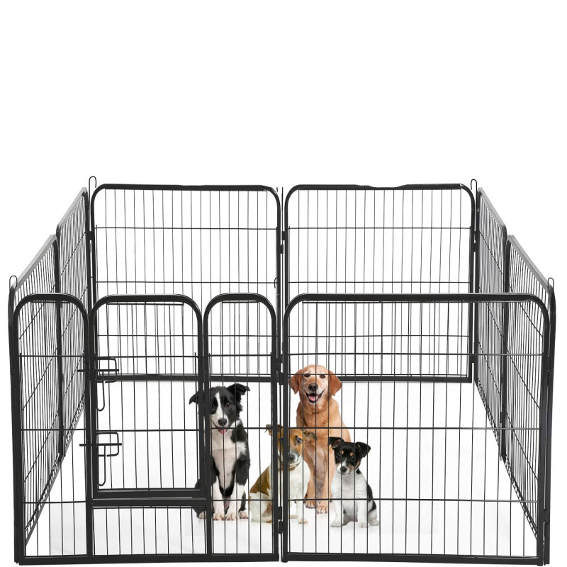 Exercise Pen Dog Crate Metal Dog Fence Playpen Front Yard Fence Cage