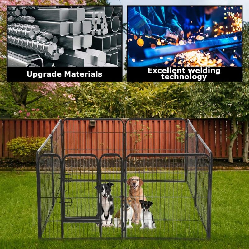Exercise Pen Dog Crate Metal Dog Fence Playpen Front Yard Fence Cage