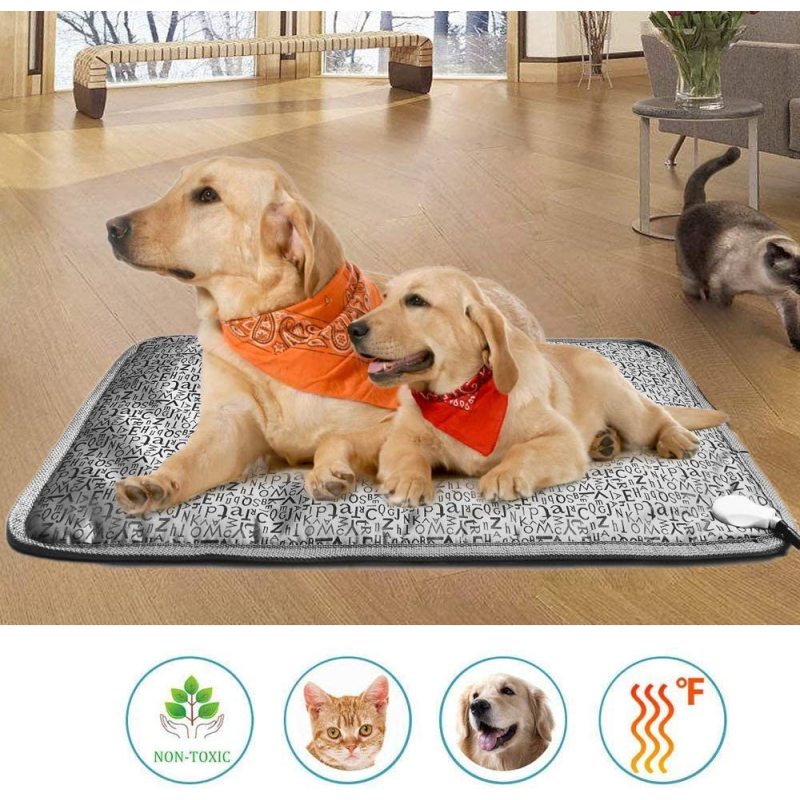 Pet Heating Pad for Cats Dogs Waterproof Electric Heating Mat Indoor, Adjustable Warming Bed with Chew
